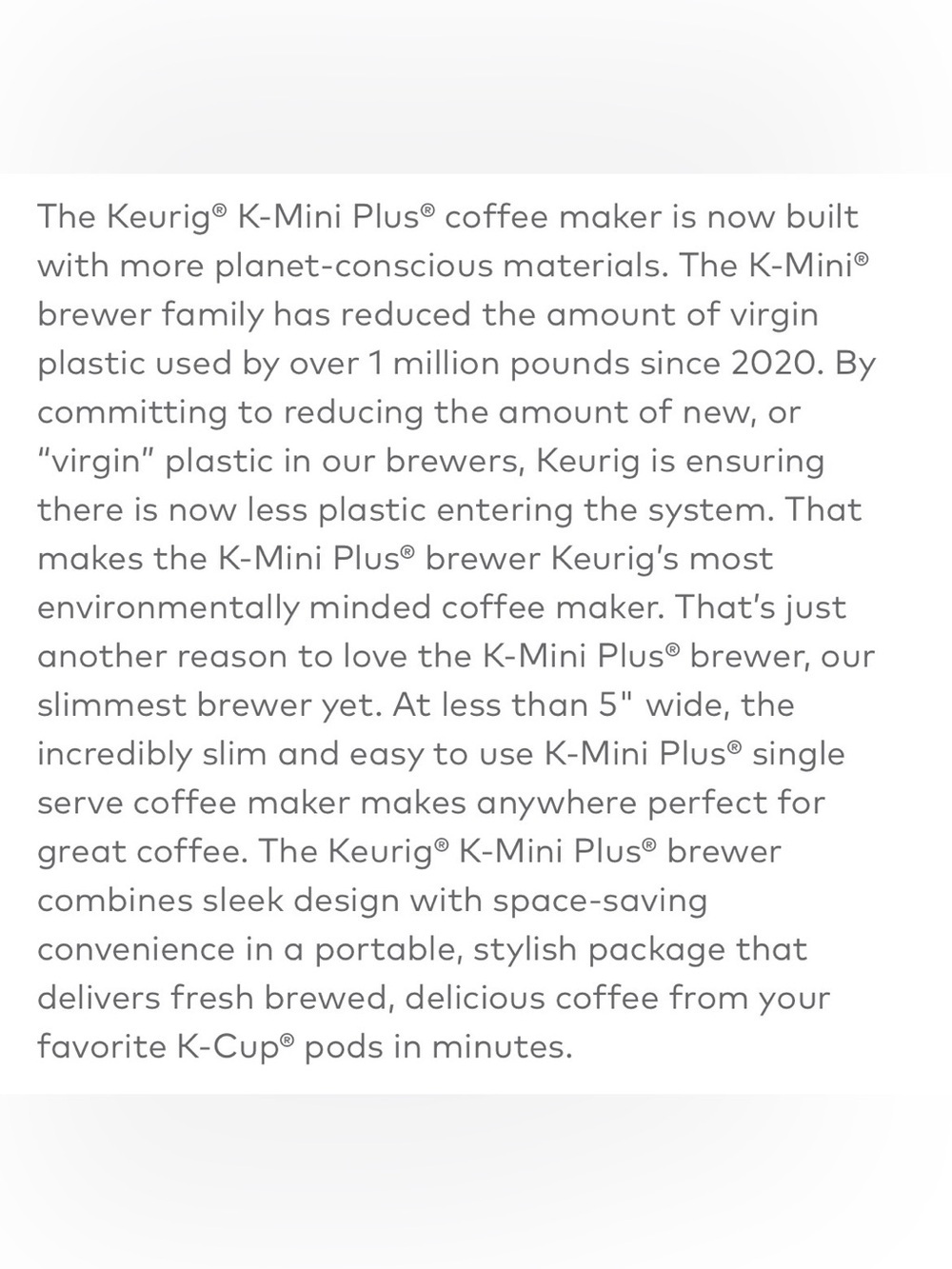 NEW Keurig K-Mini Plus Single Serve Coffee Maker- Black - Picture 8 of 9